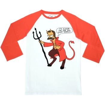 Image of Cakeworthy x The Simpsons - Ned Flanders Devil Raglan T-Shirt - S