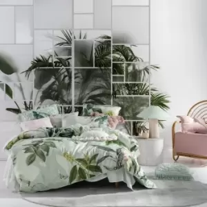 Image of Glasshouse Botanical 100% Cotton Duvet Cover Set Mint, Mint / King