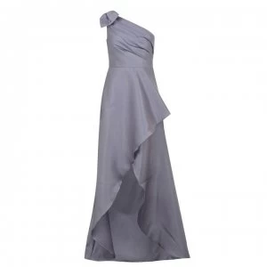 Image of Adrianna Papell Mikado Long Maxi Dress - SILVER