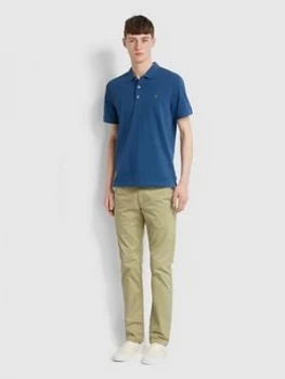 Image of Farah Melange Short Sleeve Polo Shirt - Blue