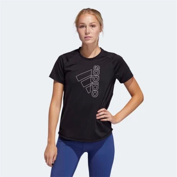 Image of adidas Womens Tech Badge Of Sport T-Shirt - Black