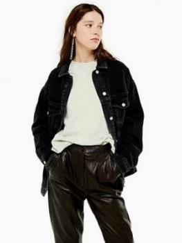 Image of Topshop Oversized Denim Jacket - Black