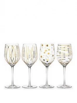 Image of Creative Tops Mikasa Cheers Metallic Gold Wine Glasses ; Set Of 4