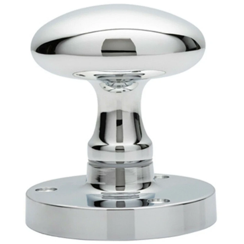 Image of Loops PAIR Large Oval Mortice Door Knob 61mm Diameter Polished Chrome Door Handle Multi unisex