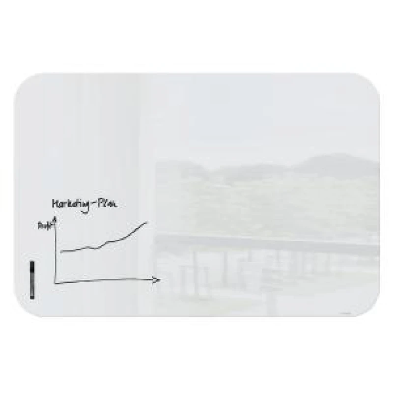 Image of Artverum Magnetic Glass Drywipe Board Rounded Corners 1500x1000mm - EXR50476SG