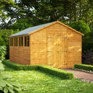 Image of Power Sheds 16 x 10ft Double Door Apex Shiplap Dip Treated Shed