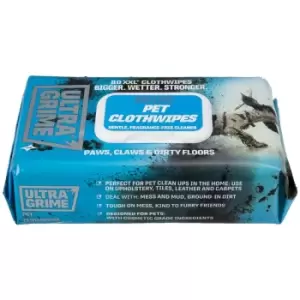 Image of Ultragrime Pet Wipes Life Range Paws Floors Mud Pet Safe X80 Wipes 5670 - Uniwipe