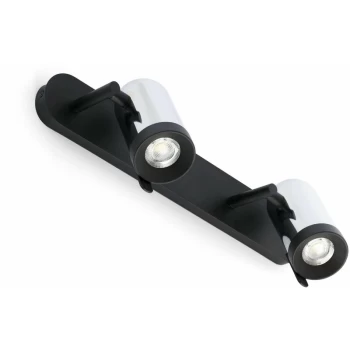 Image of Faro Orleans - 2 Light Indoor Adjustable Wall Spotlight Chrome, Black, GU10