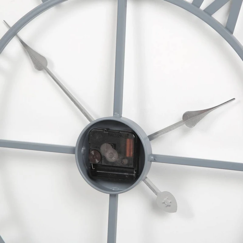 Image of Home Garden Direct EOS - Skeleton Wall Clock with Roman Numerals - 60x60cm in Grey Size: 60x60cm Grey Unisex 60x60 cm