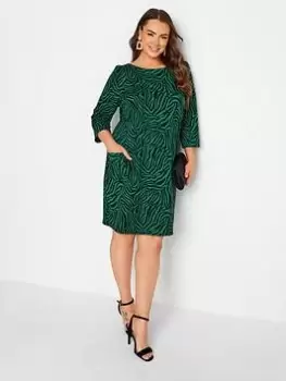 Image of Yours Knitted Jacquard Animal Dress, Green, Size 20, Women