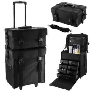 Image of 2 in1 Beauty Cosmetic Trolley Makeup Vanity Case Hairdressing Box Art Organiser