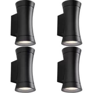 Image of 4 PACK Up & Down Twin Convex Wall Light - 2 x 20W GU10 Reflector - IP44 Rated