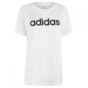Image of adidas Womens Essentials Linear T-Shirt Loose - White/Black