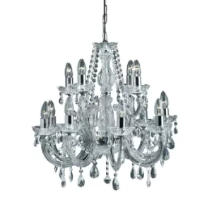 Image of Marie Therese Crystal Chandelier 12 Light Chrome Finish, E14