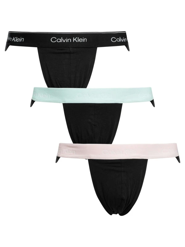 Image of Calvin Klein 3 Pack Icon Jockstrap Black (Black/Green/Pink) M