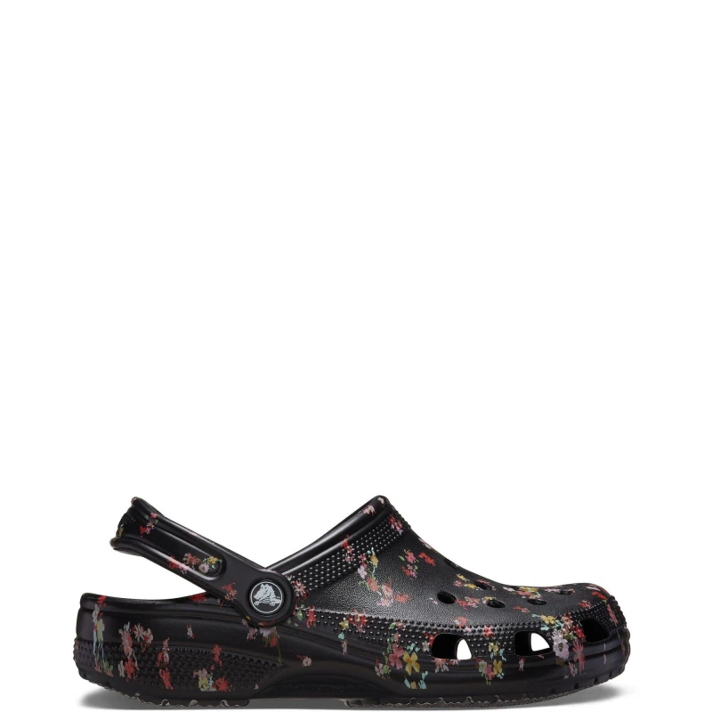 Image of Crocs Unisex Classic Ditsy Floral Clogs Black W9/M8