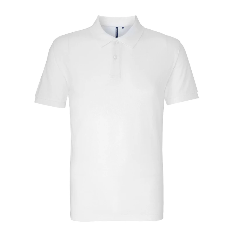 Image of Asquith & Fox Mens Plain Short Sleeve Polo Shirt in White Size: Small White Male S