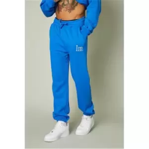 Image of I Saw It First Blue Mens Im Graphic Heavyweight Fleece Back Joggers - Blue