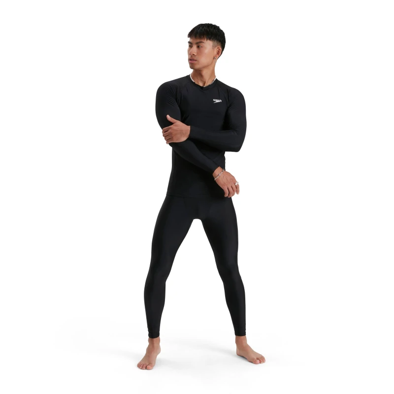 Image of Speedo Mens Long Sleeved Sun Protection Top - Black XS