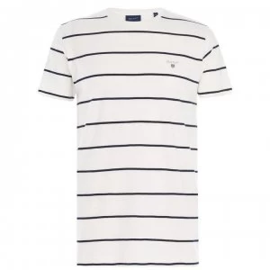 Image of Gant Gant Short Sleeve Striped T Shirt Mens - Eggshell 113