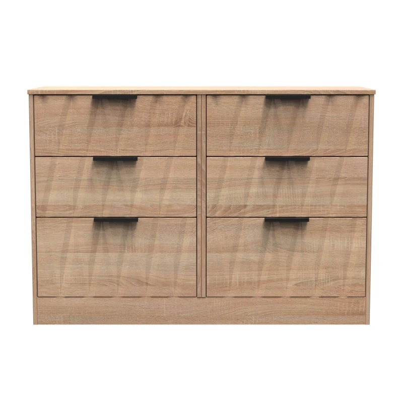Image of Ready Assembled 2 U Washington 6 Drawer Wide Chest (Ready Assembled) in Light Oak Light Oak Unisex