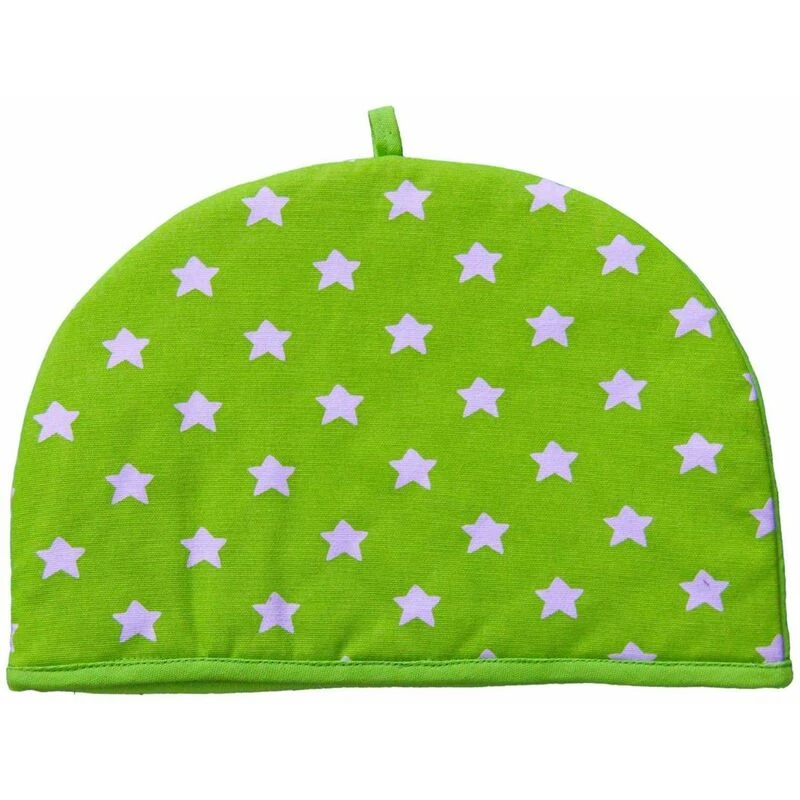 Image of Homescapes Tea Cosy Double Design Stars Green Teapot Warmer Green unisex