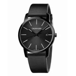 Image of Calvin Klein City Mens Black Leather Strap Watch