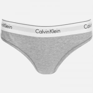 Image of Calvin Klein Womens Modern Cotton Thong - Grey Heather - L