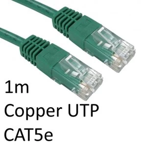 Image of RJ45 (M) to RJ45 (M) CAT5e 1m Green OEM Moulded Boot Copper UTP Network Cable