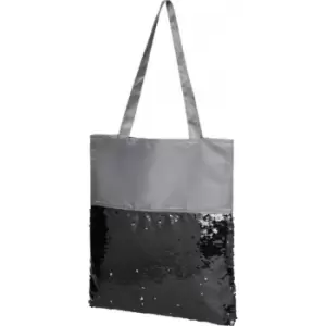 Image of Bullet Mermaid Sequin Tote Bag (One Size) (Grey/Solid Black)