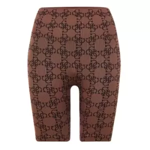 Image of Guess Della Biker Shorts - Brown