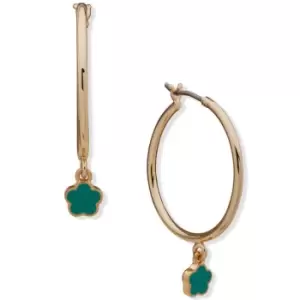 Image of Ladies DKNY Jewellery Base metal PE 25MM FLOWER DROP HOOP