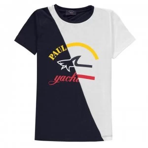 Image of Paul And Shark Junior Boys Short Sleeve T Shirt - Blue