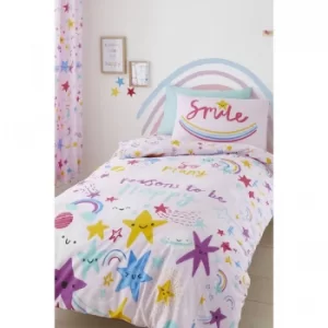 Image of Catherine Lansfield Happy Stars Reversible Duvet Set