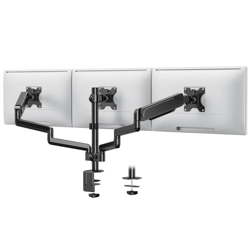 Image of VonHaus Height Adjustable Triple Monitor Mount Black unisex