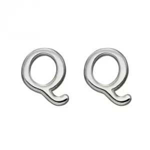 Image of Initial Q Sterling Silver Stud Earrings E6034