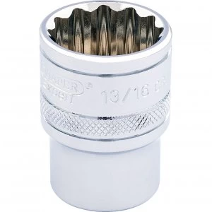 Image of Draper 3/8" Drive Polished Finish Hi Torq Bi Hexagon Socket Imperial 3/8" 13/16"