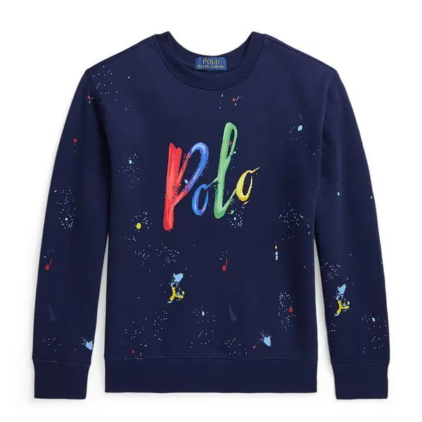 Image of Polo Ralph Lauren Logo Knit Sweatshirt Junior - Blue 7 - 8 Years