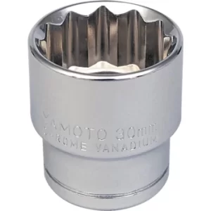 Image of Socket Bi-hexagon 1/2" Square Drive 18MM Chrome Vanadium (12-Point)