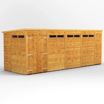 Image of 18x6 Power Pent Security Shed Double Door - Brown