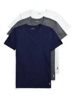 Image of Polo Ralph Lauren 3 Pack T-Shirt - Navy/Grey/White, Size L, Men