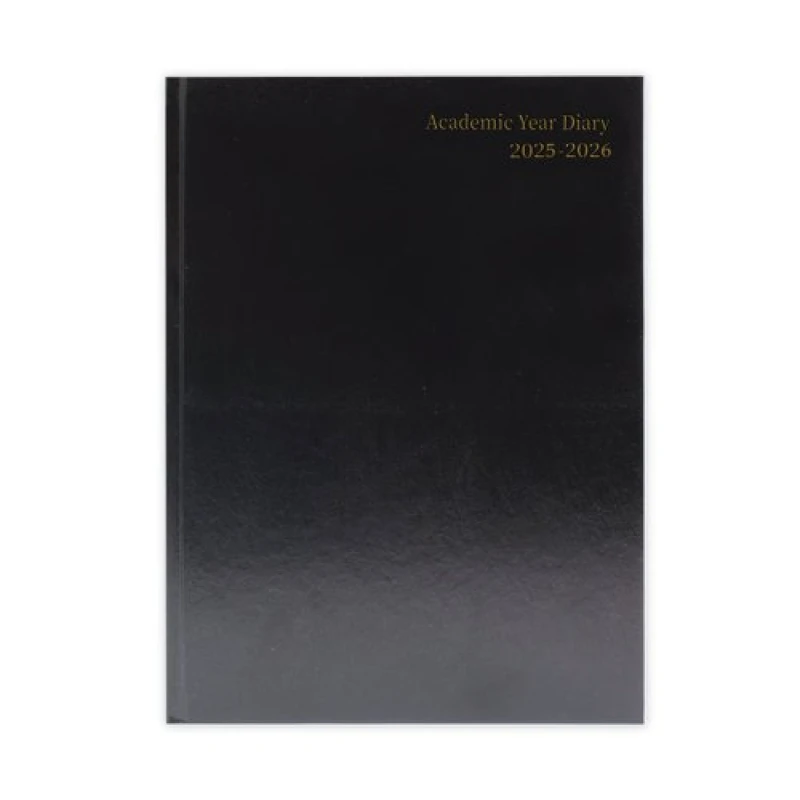 Image of 5 Star Academic Diary Week To View A4 Black 2025-2026 KF3A4ABK25