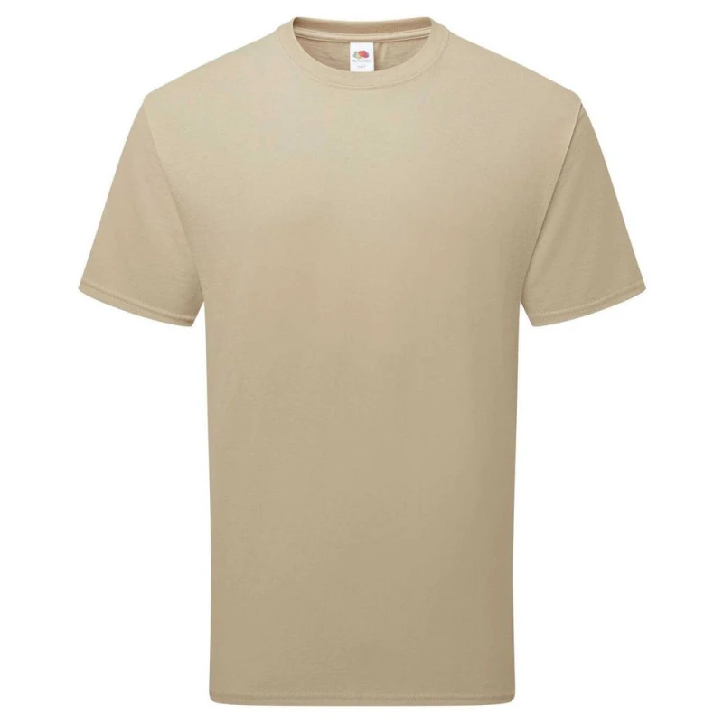 Image of Fruit of the Loom Mens Pure Cotton T-Shirt in Light Brown Size: Small Light Brown Male S
