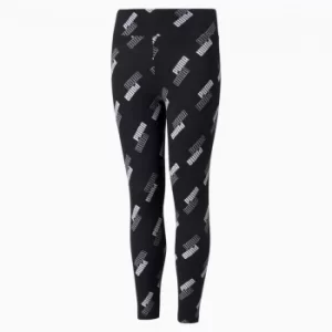 Image of PUMA Power Youth Leggings, Black/AOP, size Medium, Clothing