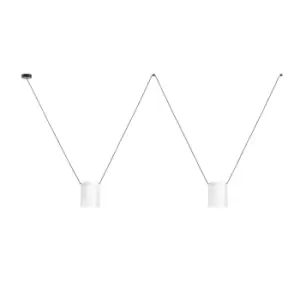 Image of Attic Decorative Hanging Ceiling Pendant Matt White Matt Black 2x E27 / 75cm x 200cm