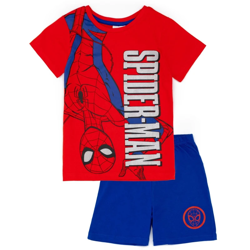 Image of (7-8 Years) Disney Marvel Short Sleeve Short Leg Pyjama Set (Boys Blue)
