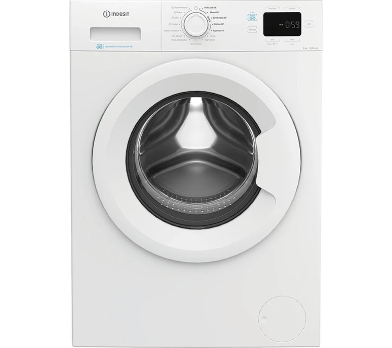 Image of Indesit Push&Go 8kg 1400RPM Washing Machine - White - A-Rated IP846PUSHGOUK White