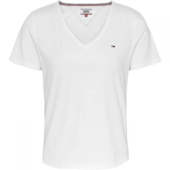 Image of Tommy Jeans Tjw Slim Jersey V Neck - White