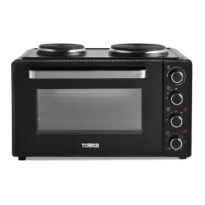 Image of Tower T14045 42L Mini Oven with Hot Plates and Rotisserie - Black