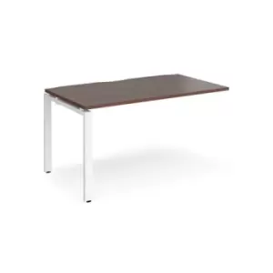 Image of Bench Desk Add On Rectangular Desk 1400mm Walnut Tops With White Frames 800mm Depth Adapt